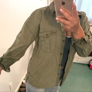 Army Green Button Down